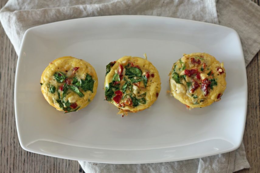 mini spinach and feta frittatas [clean-eating] - Adoring Kitchen