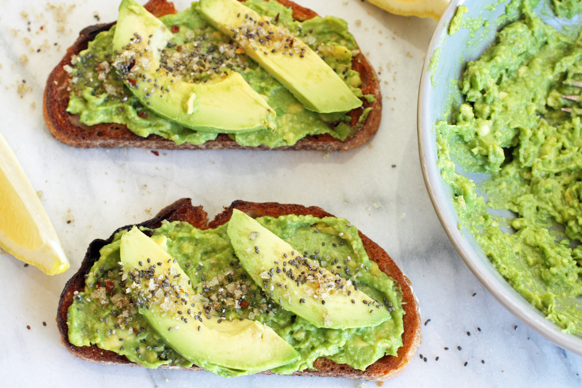 Toasted Avocado Tartine with Cumin Salt + Chia Seeds