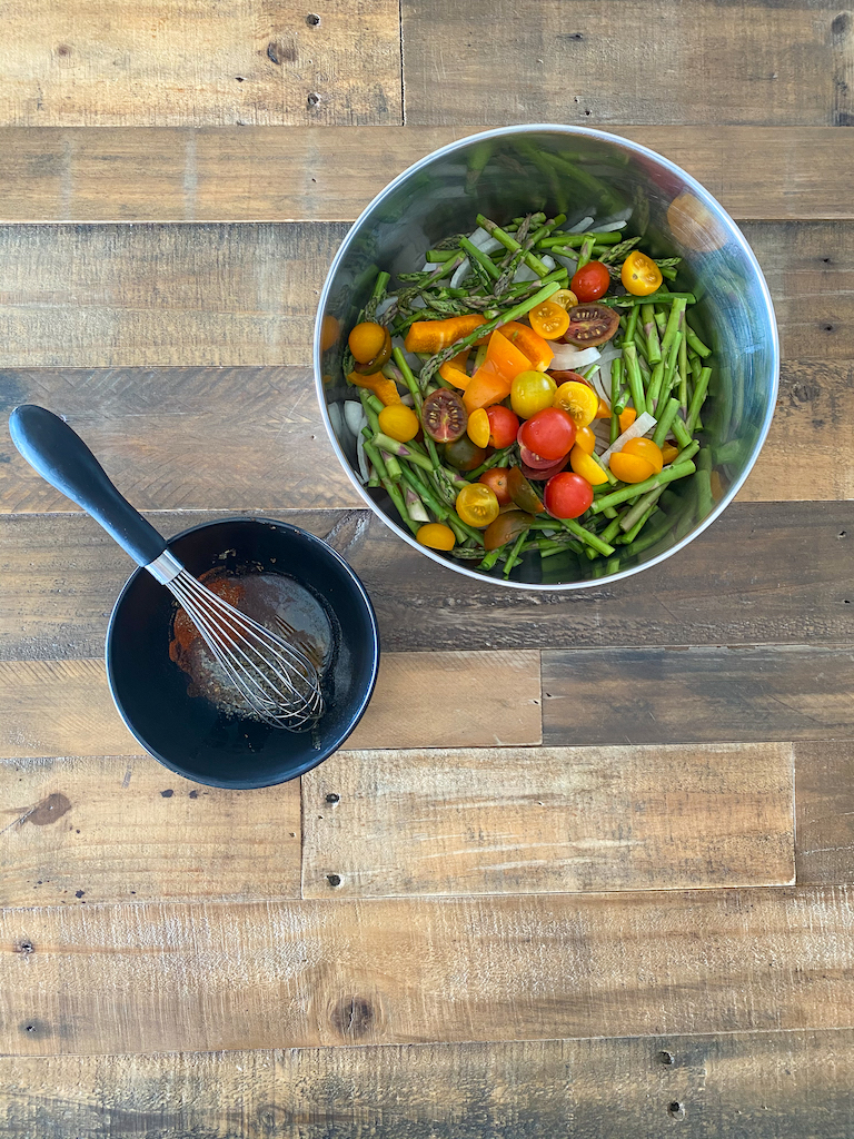 sheet pan polish sausage + vegetables - Adoring Kitchen %